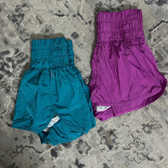 Free People Pants - Two Pairs Free People Teal and Magenta Smocked Waist Shorts (L)
